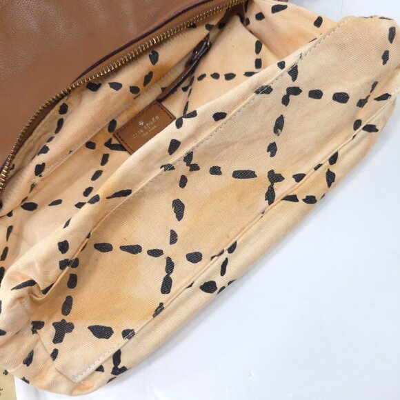 KATE SPADE NEW YORK TAN BROWN PEBBLED LEATHER SMALL CROSSBODY BAG ZIPPER ❗AS-IS❗ - Picture 11 of 16